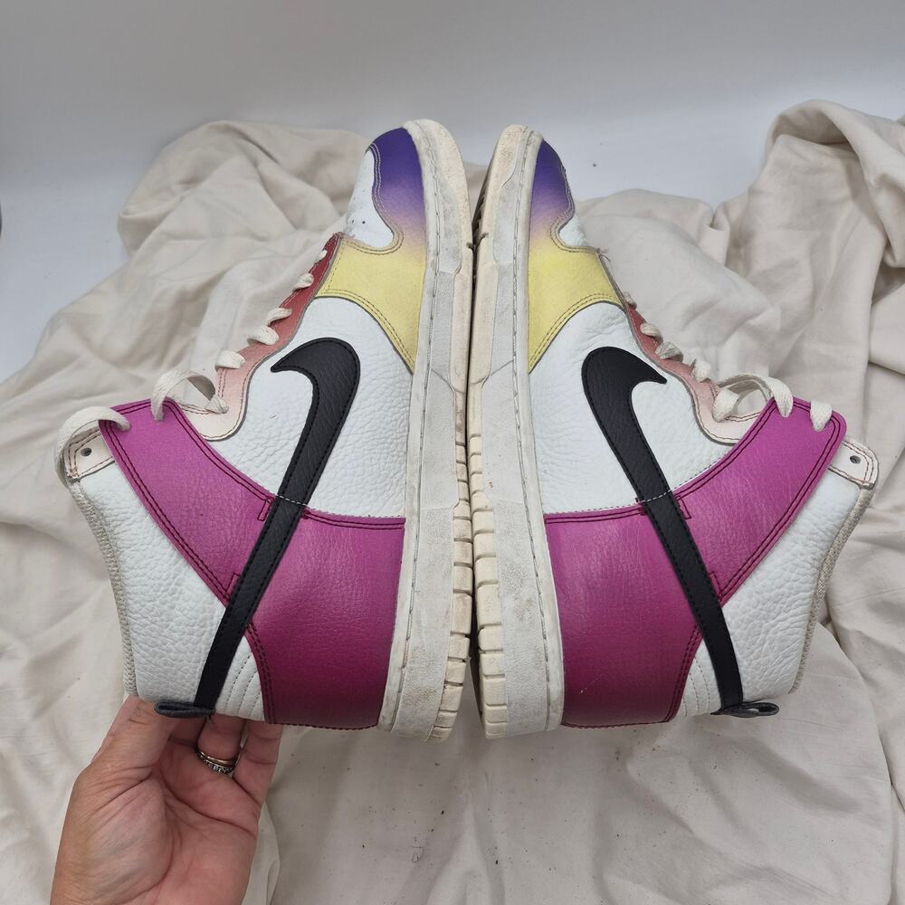Nike Dunk High Multicolor Gradient sneakers white leather upper MENS size 12